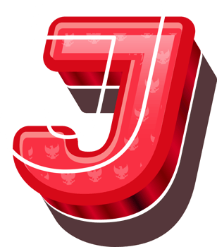 3D Red Bold Indonesia Letter J png