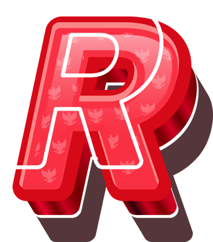 3D Red Bold Indonesia Letter R png