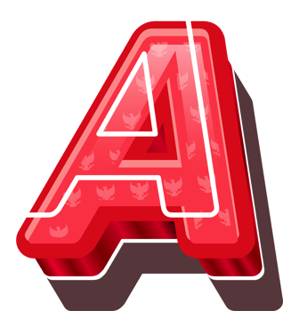 3D Red Bold Indonesia Letter A png