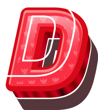 3D Red Bold Indonesia Letter D png