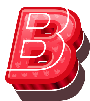 3D Red Bold Indonesia Letter B png