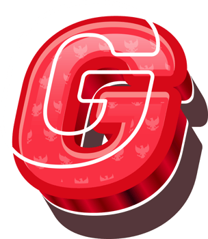 3D Red Bold Indonesia Letter G png