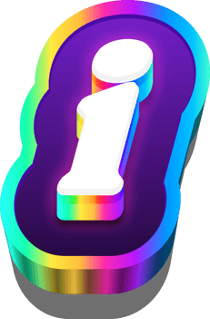 3D Metalic Rainbow Alphabet Letter I png