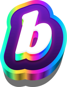 3D Metalic Rainbow Alphabet Letter B png