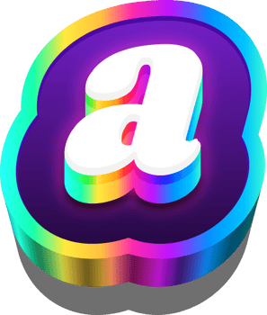 3D Metalic Rainbow Alphabet Letter A png