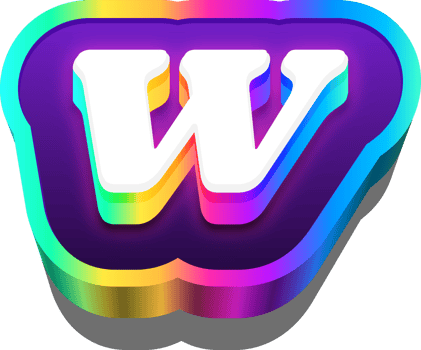 3D Metalic Rainbow Alphabet Letter W png