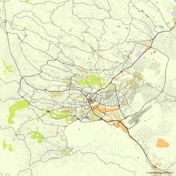Vector city map of Nairobi, Kenya
