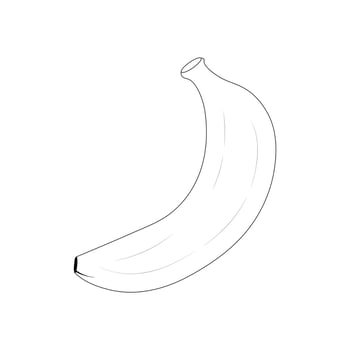 Banana Coloring Book Sketch Line Art Vector Hand Drawn illustration