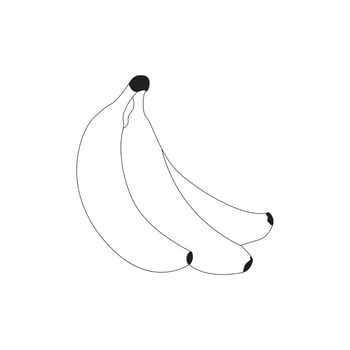 Banana line art vector illustration coloring page hand drawn