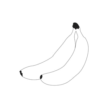 Banana line art vector illustration coloring page hand drawn