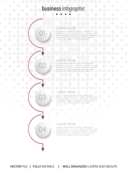 Infographic arrows with step up options. Vector template in flat design style