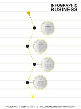 Steps business data visualization timeline process infographic template design with icons vector