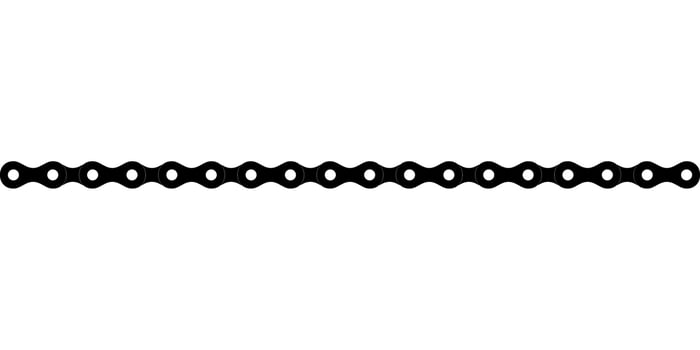 Silhouette of the Chain for Motorcycle, Bike or Bicycle, Machinery, for Art Illustration, Logo Type, Pictogram, Website or Graphic Design Element. Vector Illustration