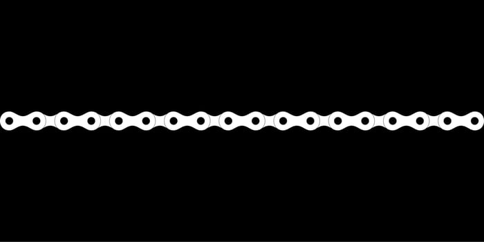 Silhouette of the Chain for Motorcycle, Bike or Bicycle, Machinery, for Art Illustration, Logo Type, Pictogram, Website or Graphic Design Element. Vector Illustration