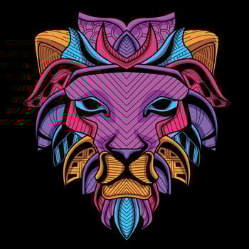 lion head pattern artwork illustration vector