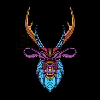 deer head pattern artwork illustration vector