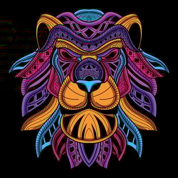 lion head pattern artwork illustration vector