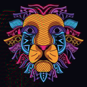 lion head pattern artwork illustration vector