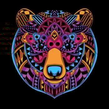 bear head pattern artwork illustration vector