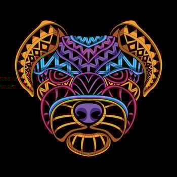 dog face pattern artwork illustration vector