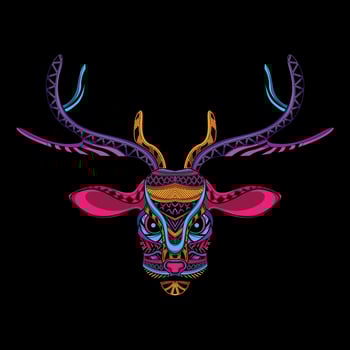 deer head pattern artwork illustration vector