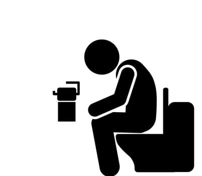 illustration and icon stick figure,stickman,pictogram. defecate in the toilet vector