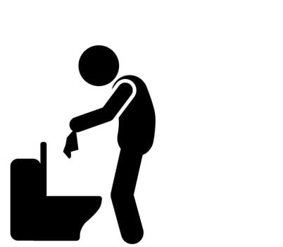 illustration and icon stick figure,stickman,pictogram. defecate in the toilet vector