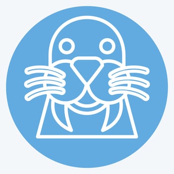 Icon Walrus. related to Animal symbol. blue eyes style. simple design editable. simple illustration vector