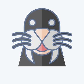 Icon Walrus. related to Animal symbol. doodle style. simple design editable. simple illustration vector