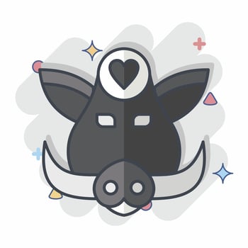 Icon Boar. related to Animal symbol. comic style. simple design editable. simple illustration vector