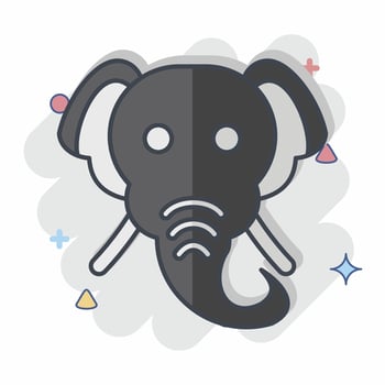 Icon Elephant. related to Animal symbol. comic style. simple design editable. simple illustration vector