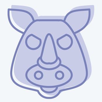 Icon Rhino. related to Animal symbol. two tone style. simple design editable. simple illustration vector