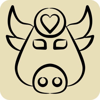 Icon Buffalo. related to Animal symbol. hand drawn style. simple design editable. simple illustration vector