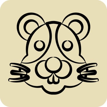 Icon Hamster. related to Animal symbol. hand drawn style. simple design editable. simple illustration vector