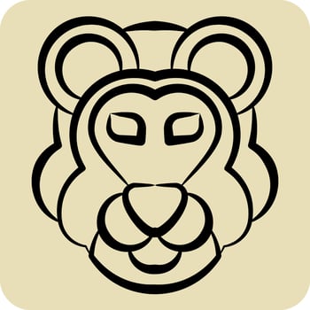Icon Lion. related to Animal symbol. hand drawn style. simple design editable. simple illustration vector