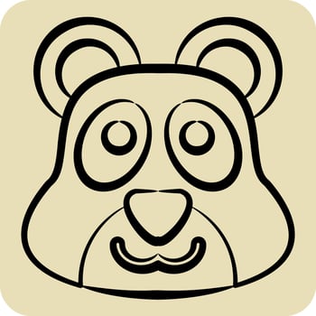 Icon Panda. related to Animal symbol. hand drawn style. simple design editable. simple illustration vector