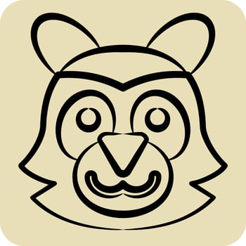 Icon Raccoon. related to Animal symbol. hand drawn style. simple design editable. simple illustration vector