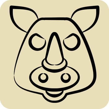 Icon Rhino. related to Animal symbol. hand drawn style. simple design editable. simple illustration vector