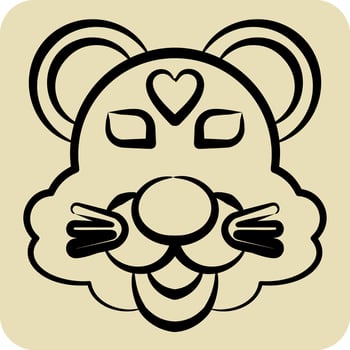 Icon Tiger. related to Animal symbol. hand drawn style. simple design editable. simple illustration vector