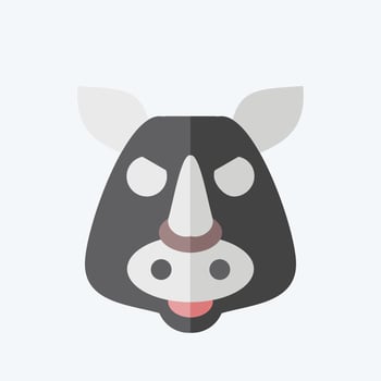 Icon Rhino. related to Animal symbol. flat style. simple design editable. simple illustration vector