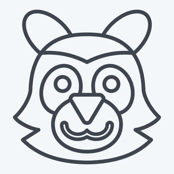 Icon Raccoon. related to Animal symbol. line style. simple design editable. simple illustration vector