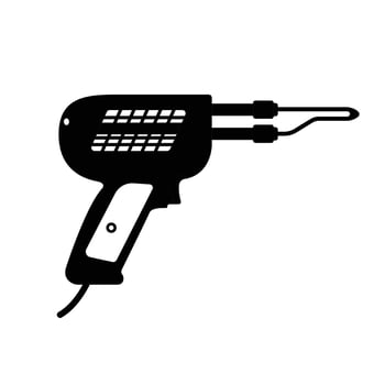 Soldering Gun Silhouette. Black and White Icon Design Elements on Isolated White Background vector