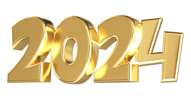 2024 new year gold number png