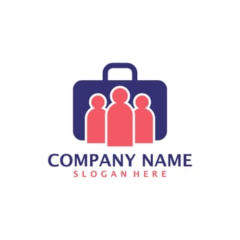 People Suitcase logo design vector. Suitcase logo design template concept vector