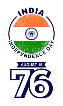 India 76th Independence Day Logo vector