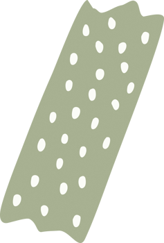 green pastel washi tape decorate element illustration png