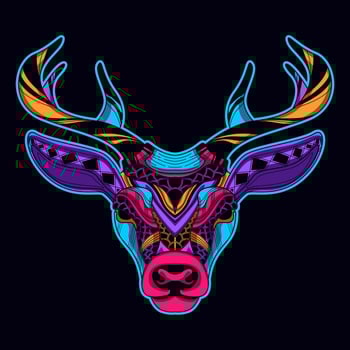deer head pattern artwork illustration vector