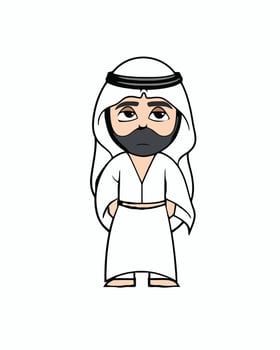 arabic cartoon character with mask on vector