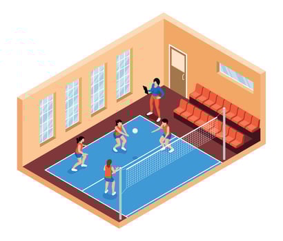 Isometric School Gym vector