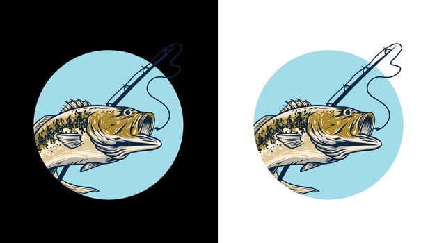 Bass fish vector art